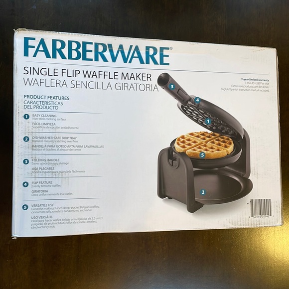 single flip waffle maker farberware